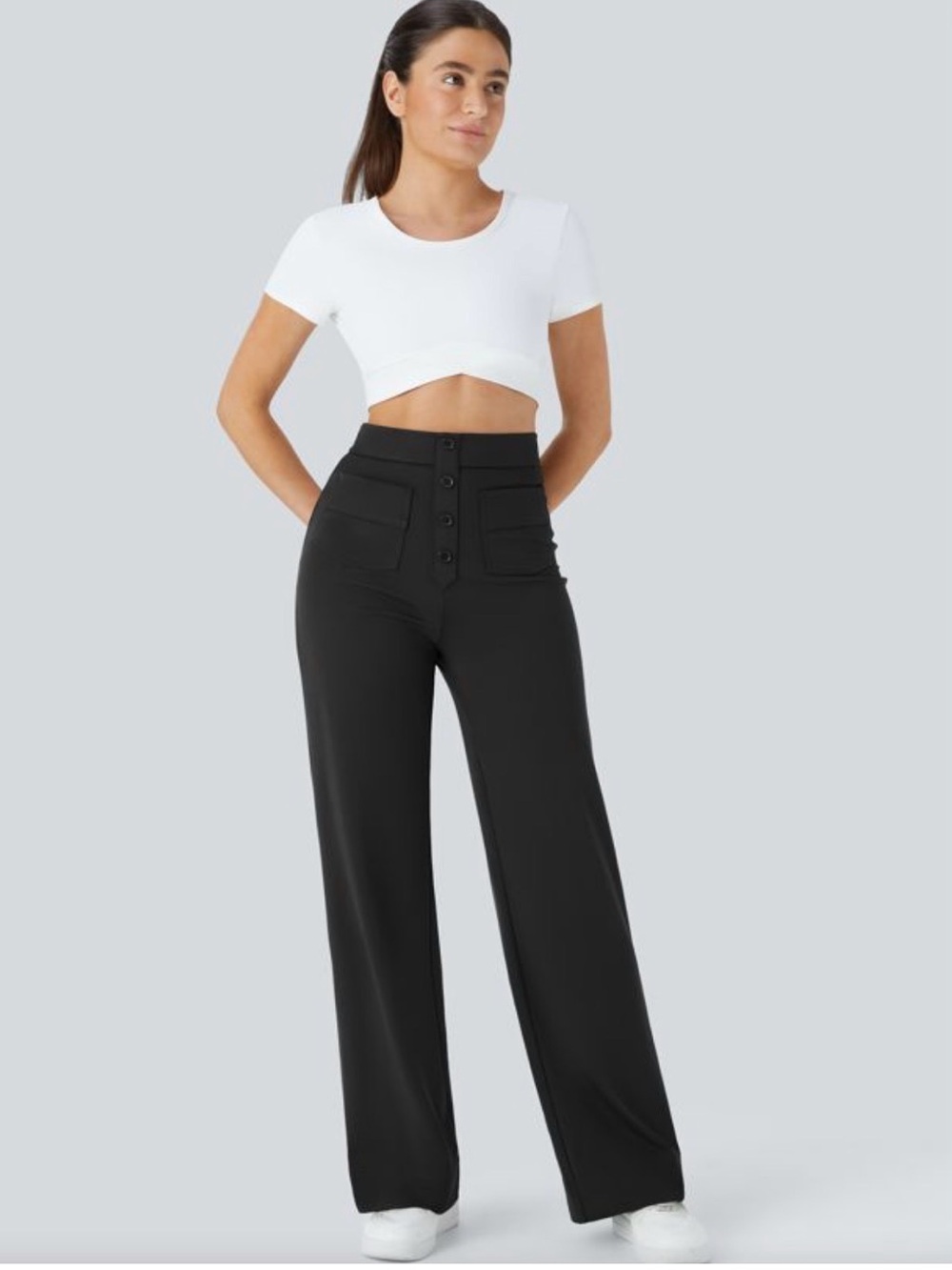 NWOT Halara DayStretch High Waisted Pockets Straight Leg Casual Pants medium